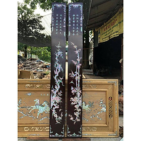 Mua Đôi câu đối gỗ gụ khảm ốc singgapore siêu đẹp kt 25×227×4cm