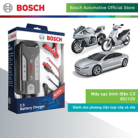 Hình ảnh Máy sạc bình ắc quy cho ô tô xe máy Bosch C3 - Hàng chính hãng