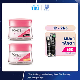 Bộ Đôi Kem Dưỡng Da Ngày Và Đêm Trắng Hồng Rạng Rỡ Pond's White Beauty (50g)