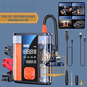 Bơm Lốp Ô Tô Kiêm Kích Bình Ắc Quy Roadman 8800mAh – Bơm Hơi Ô Tô Xe Máy, Cứu Hộ Khẩn Cấp, Sạc Pin USB, Màn Hình LED