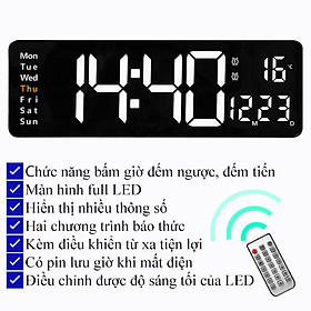 Đồng Hồ Báo Thức Điện Tử Treo Tường Led 3D Điều Khiển Tử Xa V3