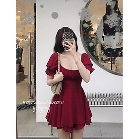 Jumpsuit xếp ly jguwcj thắt nơ đen trắng đỏ
