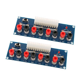 2x Benchtop Power Board 24-Pin Computer ATX Power Supply Breakout Adapter Module 3.3V, 5V, 12V, -12V