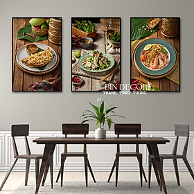 (HCM)Tranh treo tường món thái 5 trang trí decor quán nhà hàng thái kèm đinh treo