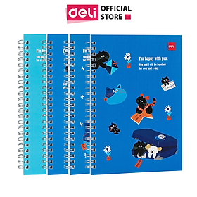 Sổ Tay Ghi Chép Lò Xo Kẻ Ngang A5 Gáy Xoắn 120 Trang Deli - Phù Hợp Làm Sổ Kế Hoach Planner, Viết Nhật Kí, Tập Vở Học Sinh Sổ Tay Văn Phòng - Màu Ngẫu Nhiên - LA560 ELA560 LPA560