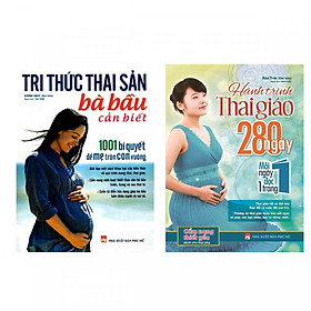 Hình ảnh Combo Sách Tri Thức Thai Sản Bà Bầu Cần Biết + Hành Trình Thai Giáo 280 Ngày Tặng 1 cuốn truyện song ngữ ngẫu nhiên như trong hình