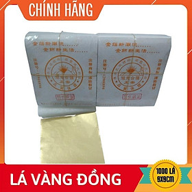 1000 lá vàng kích thước 9cm dùng trang trí đồ nội thất, tượng phật, phào chỉ với các màu vàng 24k, đồng, vàng 18k