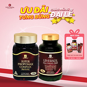 Bộ Sản Phẩm Cho Người Gầy Yếu, Sức Khỏe Kém, Muốn Tăng Cân: Viên Uống Keo Ong Super Propomax Complex 60 Viên, Bổ Gan Liversol Milk Thistle 60 Viên