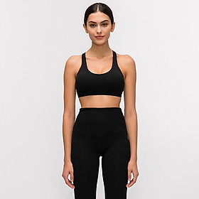 Thể Thao Nữ Áo Bra Gợi Cảm Thun Crop Top Va Đập Cao Tập Yoga Áo Vest Chéo Làm Đẹp Lại Mà Không Vòng Thép Với Miếng Lót Ngực tập Thể Dục Quần Áo - L-10