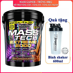 Sữa tăng cân tăng cơ Mass Tech Extreme 2000 22lbs (~10kg) – Hỗ trợ Tăng Cân Nhanh + Tăng Sức Mạnh từ nguồn dinh dưỡng đầy đủ như 1 bữa ăn - Hàng nhập khẩu chính hãng - Thương hiệu Muscletech - Kèm quà tặng