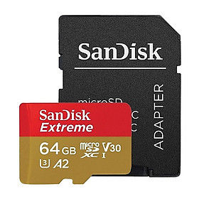Thẻ Nhớ 64GB MicroSDXC SanDisk Extreme V30 A2 160MB/s - Hàng Chính Hãng