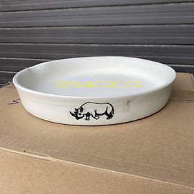 Mua Đĩa mài sừng sứ Bát Tràng Việt Nam loại đại ( đường kính 25 cm ) màu trắng