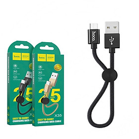 Mua Cáp sạc ngắn bọc dù hoco x35 Type c dây dài 25cm 3a - dây sạc cho pin sạc dự phòng andorid cho samsung xiaomi ...vv giao mầu ngẫu nhiên - hàng chính hãng