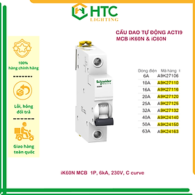 [Hàng chính hãng Schneider Electric] Cầu dao / Aptomat tự động  MCB Acti9 IK60N 1P 6kA 230V - 10A