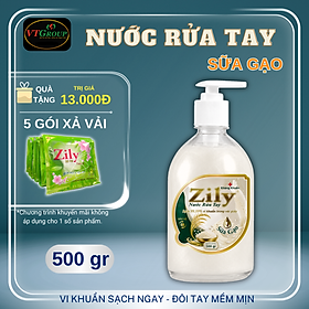 Nước rửa tay Zily Chai 500g - Tặng 5 gói xả vải Zily