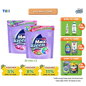 Combo 2 Túi Viên Giặt Xả MaxKleen Hương Huyền Diệu + Hương Ngày Thư Thái