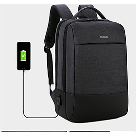 Ba lô thông minh đa năng siêu cao cấp nam sạc USB tiện dụng chứa máy tính 14 đến 17 inh - đen xám