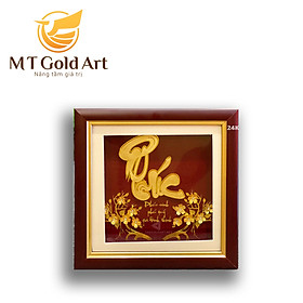 Tranh chữ Phúc dát vàng (20x20cm) MT Gold Art- Hàng chính hãng, trang trí nhà cửa, phòng làm việc, quà tặng sếp, đối tác, khách hàng, tân gia, khai trương 