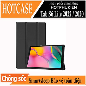 Case bao da chống sốc cho Samsung Galaxy Tab S6 Lite 2022 / 2020 10.4 inch (SM - P615 / P610) hiệu HOTCASE thiết kế siêu mỏng hỗ trợ Smartsleep, gập nhiều tư thế, mặt da siêu mịn - hàng nhập khẩu