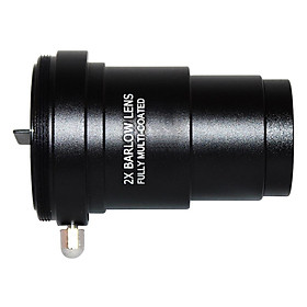 Full Metal 2X Barlow Lens 1.25" for Astronomical Telescope Eyepieces Black