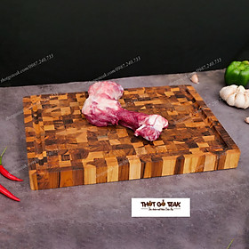 Thớt Gỗ Teak Cao Cấp - Chặt thái, Trang Trí - 40x28x3,8cm