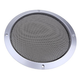 8inch Car Audio Speaker Cover Decorative Circle Metal Mesh Grille Silver