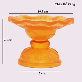 Đèn nến điện tử hoa sen thủy tinh nhiều màu, dùng trang trí để ban thờ cúng