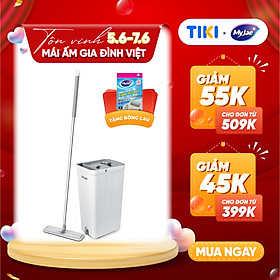 Bộ cây lau nhà tự vắt thông minh 3 thanh vắt sợi microfiber