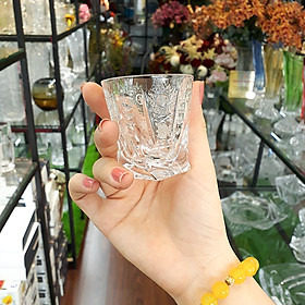 Set Ly Pha Lê Tiệp Shot Xoắn Chân Họa Tiết Bohemia 55ml -Quà Tặng Tân Gia, Khai Trương, Họp Mặt, Tặng Đối Tác