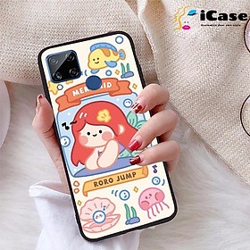 Ốp lưng iCase dành cho Realme C15 chất liệu viền dẻo lưng cứng nhám TPU có hai lỗ xỏ dây đeo in nổi 4D hình bộ sưu tập Color Fun 07