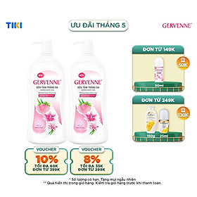 Combo 2 Sữa tắm trắng da hương nước hoa Gervenne mùi trái cây 900g/chai