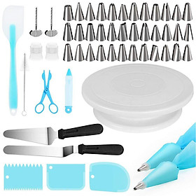 Bộ Dụng Cụ Làm Bánh Kem Gồm Bàn Xoay Vòi Phun (52 Cái/ Bộ)