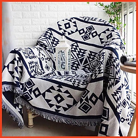 Khăn Phủ Sofa Dệt Sợi Bông Thô Tự Nhiên