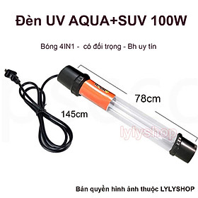 Đèn UV 100W có đối trọng bóng Bốn cao cấp, diệt tảo, diệt khuẩn bể cá, hồ cá Koi, hồ thủy sinh siêu trong 7 ngày ( Trắng)