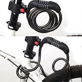 Khóa số dây chống trộm xe đạp, loại 5 mã số, có thể thay đổi được mã số, kích thước D1.2cm dài 1.2m