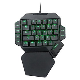 LED Backlit Keyboard Left One Hand Game Keyboard Keypad 35 Keys for PC