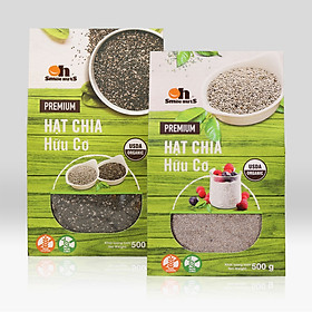 Combo Hạt Chia đen 500g + Hạt Chia trắng 500g Smile Nuts (Hạt chia hữu cơ nhập khẩu từ Nam Mỹ - Hạt sạch, sáng, nở đều)
