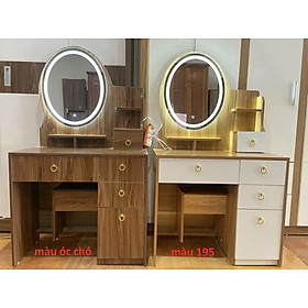 Mua Bàn trang điểm gương có đèn Led cảm ứng  gương bầu dục  gỗ MDF phủ melamine