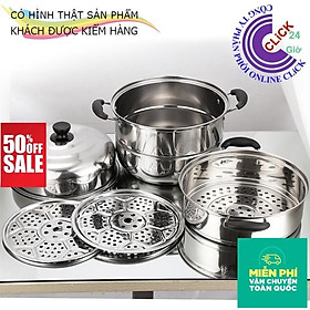 Mua Nồi Hấp Inox 3 Tầng Đa Năng 28cm - Xửng Hấp Nhanh Tiết Kiệm Nhiên Liệu - Hàng Cao Cấp