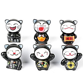 Mô hình mèo Neko Ninja áo đen quà tặng trang trí