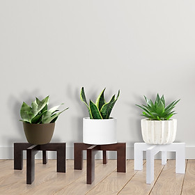 Đôn Gỗ , Giá Kệ Đế Đỡ Chậu Hoa, Cây Cảnh - Cao 15 cm x Rộng 25,5 cm . 3 Màu khác nhau (TRẮNG, NÂU, WALNUT)