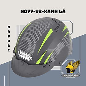 Nón Bảo Hiểm Lưỡi Trai 1/2 Đầu Tem V2 Xanh Lá Napoli N077-V2XL-LT