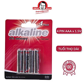 Bộ 4 Pin tiểu pin đũa Alkaline AAA điện thế 1.5V Uncle Bills IB0032 
