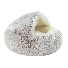 Pet Dog Cat Kennel Bed Round Nest Warm Plush Comfy Sleeping