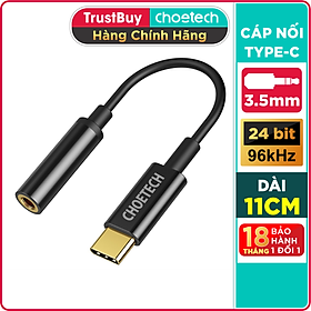 Mua Cáp Đầu Chuyển Đổi Type C Sang 3.5mm CHOETECH AUX003-B Cho Điện Thoại Và Máy Tính Bảng  Âm Thanh Hi-Res DAC - Hàng Chính Hãng