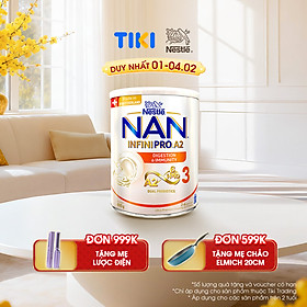 Sữa bột NAN INFINIPRO A2 3 với công thức đầu tiên chứa đạm A2, 6HMO & Lợi khuẩn kép nhập khẩu Thụy Sĩ - Hộp 800g (2 - 6 tuổi)