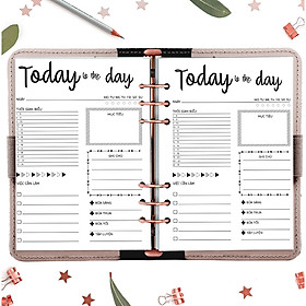 Sổ c.ò.n.g 6 lỗ A5 planner "Kế hoạch trọn đời" tháng, tuần, ngày in sẵn layout trang trí