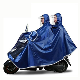 Áo mưa 2 đầu phản quang có kính che mặt - Áo mưa đôi đi xe