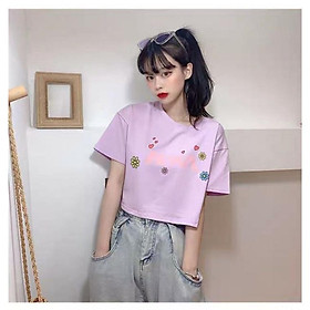 Áo croptop nữ tay lỡ, freesize 55kg , thun cotton