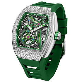 Đồng hồ nam chính hãng I&W Carnival 759G-S2 kính sapphire,chống xước,chống nước 50m,Bh 24 tháng,máy cơ automatic,mặt xanh dây cao su xanh